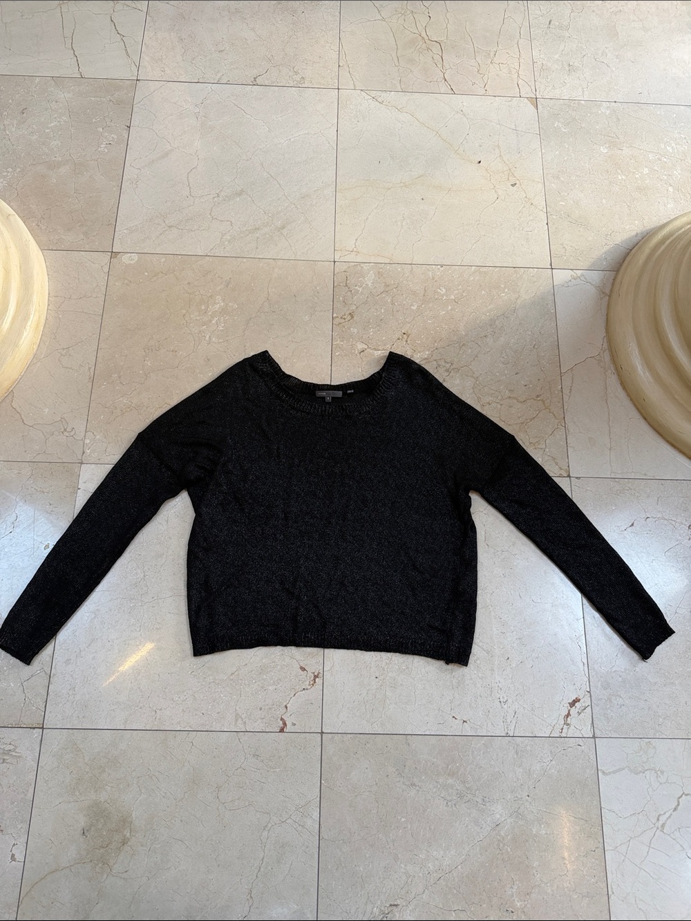 Vince black metallic sweater size small
